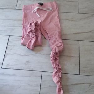 Summer pink scrunchie pants